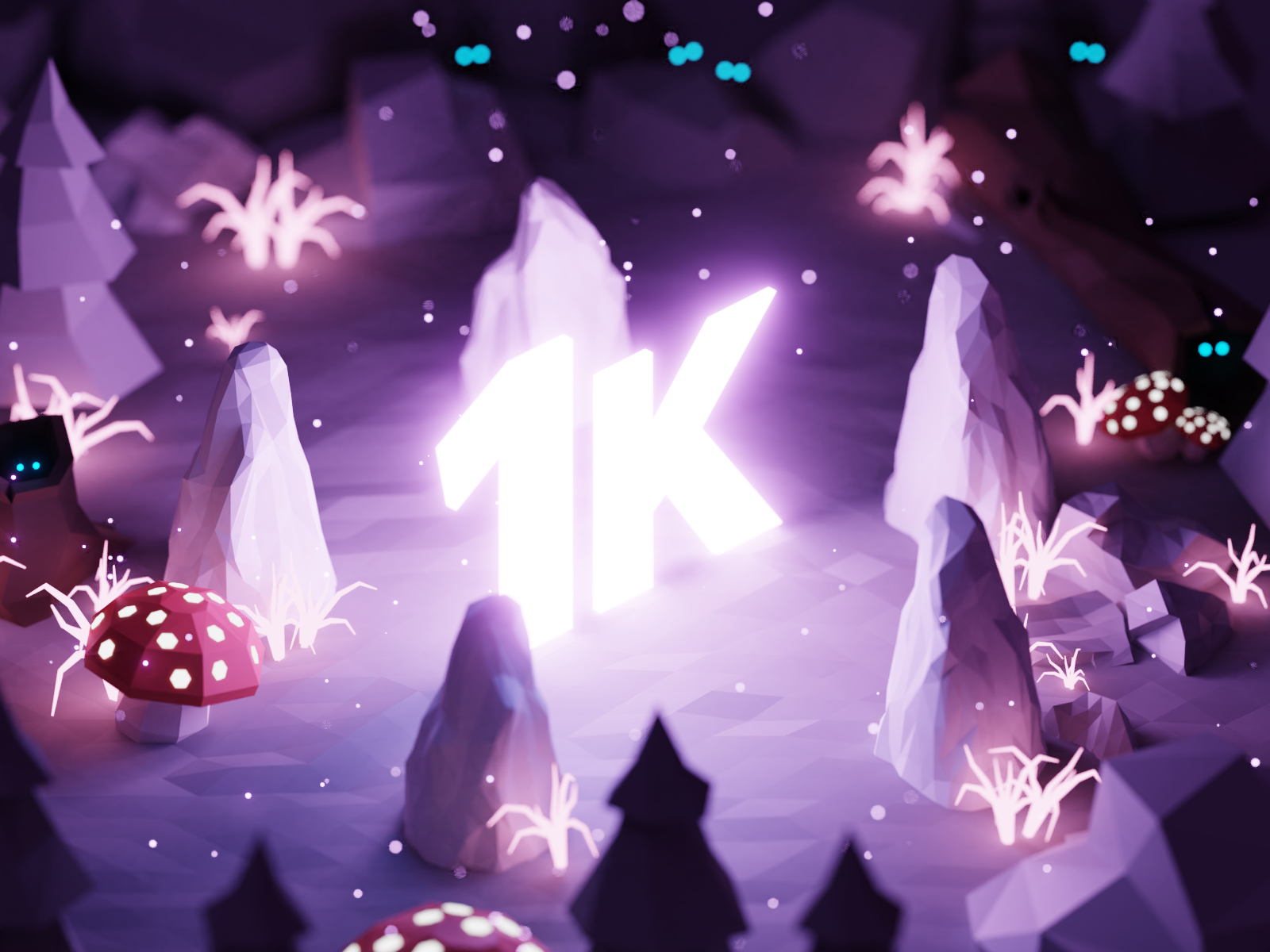 1K Thank You! 🤩 1000 1k 3d blender design follower followers illustration isometric lowpoly render