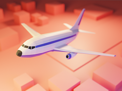 Low Poly Airplane ✈️ 3d 737 airplane blender boeing design fly illustration lowpoly model render