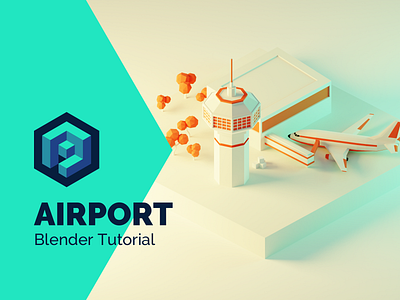 Airport Tutorial in Blender 2.8 3d airplane airport blender design diorama illustration isometric low poly lowpoly lowpolyart model render
