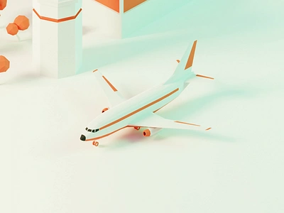 🛬 Touch and Go Animation 🛫 3d airplane animation blender design illustration isometric landing low poly lowpoly lowpolyart model motion render takeoff