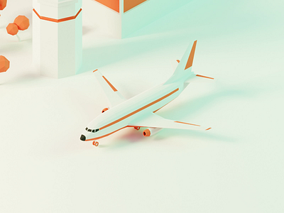 🛬 Touch and Go Animation 🛫 3d airplane animation blender design illustration isometric landing low poly lowpoly lowpolyart model motion render takeoff