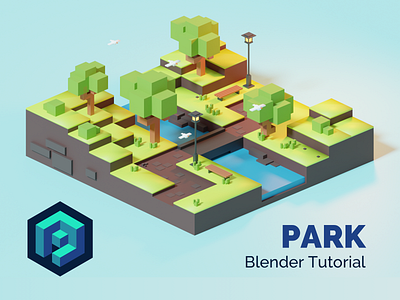 Low Poly Park Blender Tutorial 🌳 3d blender design diorama illustration isometric low poly lowpoly lowpolyart model render tutorial