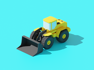 Construction Vehicle 3d blender construction design illustration isometric low poly lowpoly lowpolyart model render vehicle