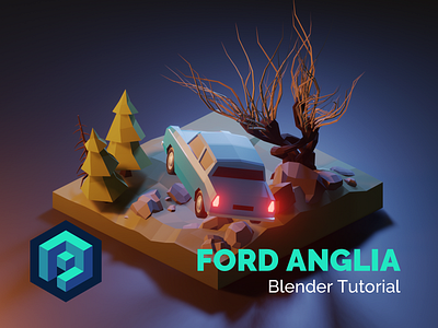 Ford Anglia Blender Tutorial 3d blender car design diorama ford harrypotter illustration isometric low poly lowpoly lowpolyart model render tutorial vehicle