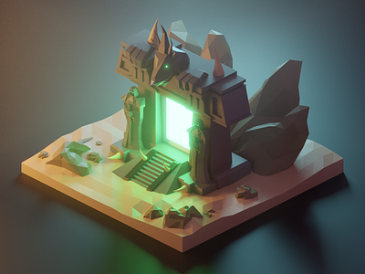 You are not prepared! 3d blender darkportal design diorama fanart fantasy illustration isometric low poly lowpoly lowpolyart model render world of warcraft wow