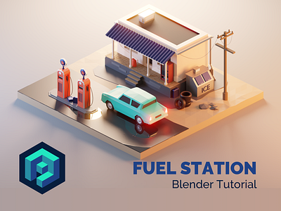 Fuel Station Blender 2.8 Tutorial