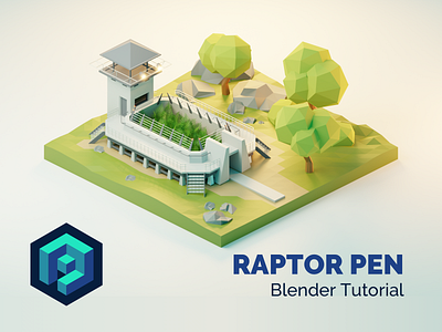 Raptor Pen Tutorial 3d blender building design diorama illustration isometric jurassicpark low poly lowpoly lowpolyart model render tutorial