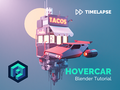 Hovercar Blender 2.8 Tutorial 3d blender cyberpunk design diorama flying car hovercar illustration isometric low poly lowpoly lowpolyart model render speedart timelapse tutorial