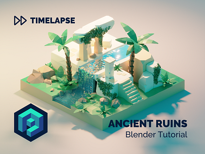 Ancient Ruins Tutorial 3d ancient blender building design diorama forest illustration isometric jungle low poly lowpoly lowpolyart model render ruins tutorial