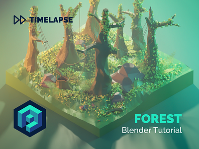 Forest Blender Tutorial 3d blender design diorama forest illustration isometric low poly lowpoly lowpolyart model nature render tutorial