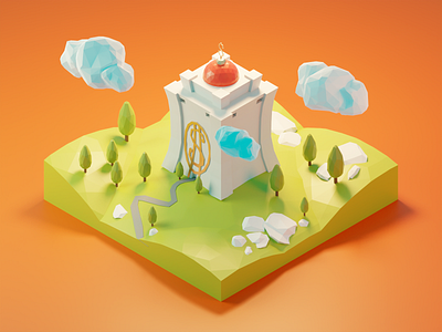 Duck Tales 3d blender building design diorama disney duck tales ducktales fanart illustration isometric low poly lowpoly lowpolyart model money bin render