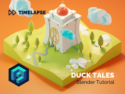 Duck Tales Tutorial 3d blender building design diorama disney duck tales ducktales fanart illustration isometric low poly lowpoly lowpolyart model render tutorial