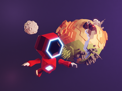 Space Collection 3d assets astronaut design illustration isometric little planet low poly lowpoly lowpolyart model moon planet render space vectary vectary 3d