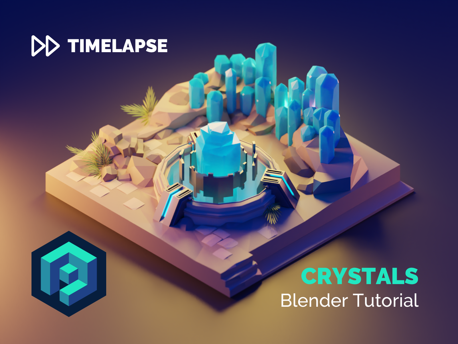 Crystals Tutorial 3d blender crystal design diorama fantasy illustration isometric low poly lowpoly lowpolyart model render sci-fi tutorial