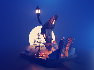 House of Jack Skellington 3d blender diorama fanart halloween illustration isometric low poly lowpoly lowpolyart nighmare before christmas render spooky tim burton