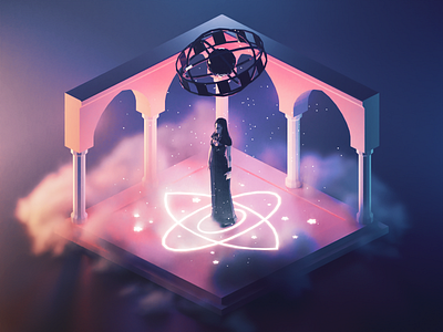 Yennefer in Arethusa 3d blender diorama fanart illustration isometric low poly lowpoly lowpolyart render witcher yennefer