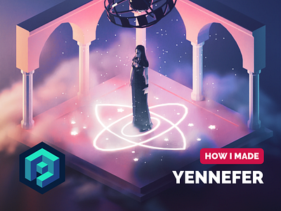 Yennefer Tutorial 3d blender diorama fanart illustration isometric low poly lowpoly lowpolyart render tutorial witcher