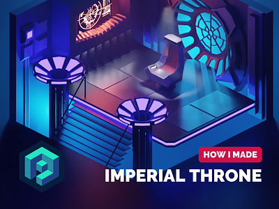 Imperial Throne Room Tutorial 3d blender fanart illustration isometric low poly lowpoly lowpolyart render starwars tutorial