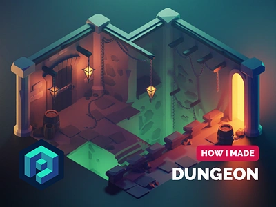 Dungeon Tutorial 3d blender diablo diorama dungeon fanart illustration isometric low poly lowpoly lowpolyart render rpg tutorial