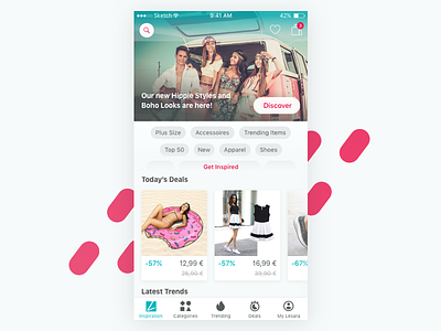 Key screen for a fashion discounter's iOS app app apparel berlin clothing commerce cyan discovery ecommerce ios lesara mcommerce shop