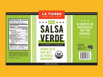 La Tienda Latina Salsa Label branding label design mexican food mexican restaurant package design packaging salsa salsa verde