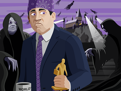 Prison Mike's Escape adobe illustrator casale graphic design dementors digital illustration dundee dunder mifflin dwight schrute emerson custom harry potter hogwarts illustration illustrator nick casale prison mike the office wizard