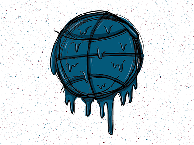 Drippy Basketball basketball design drip dripping drippple drips illustration sketch