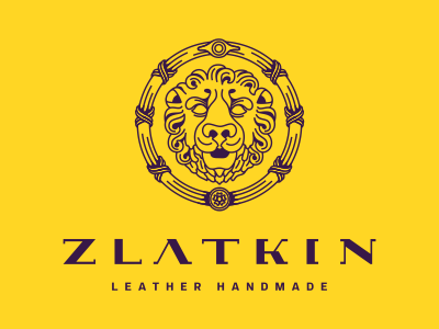Zlatkin craft goods handmade leather lion logo yellow