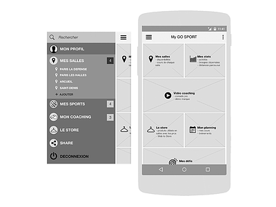 UX UI - My GoSport app mobile ui ux wireframe zoning