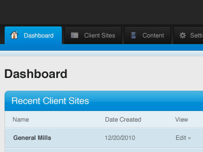 Site Manager blue dashboard widget