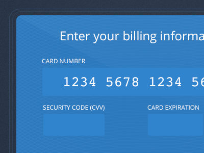Credit Card form