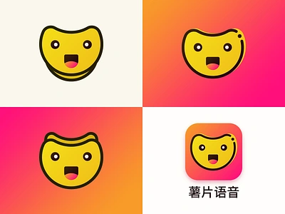 Potato Chip Voice App app design flat icon icon design logo typography ui ui app ux