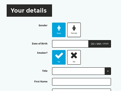 Your details here application financial input simple ui