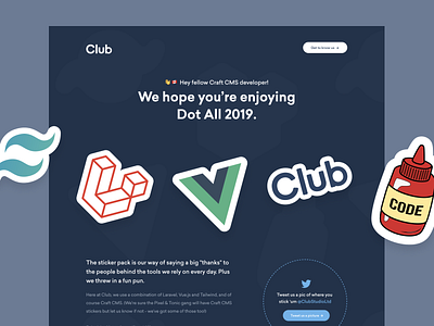 Landing page for Dot All Conference clean club studio conference craft cms illustration web design