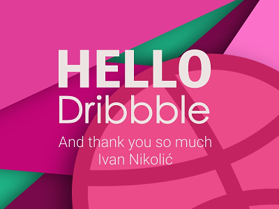 My first Dribbble shot dribbblers excited happy hello poster thank you