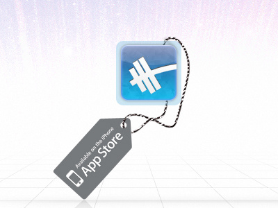 DigDeepFitness app logo + icon app icon blue dumbbells fitness grey tag