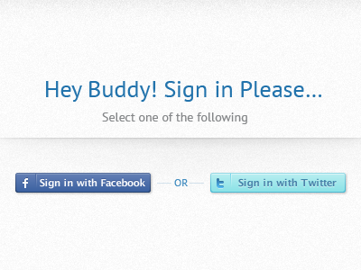 Sign in with Facebook or Twitter by M khalid on Dribbble