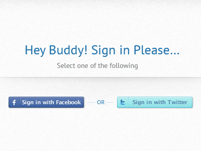 Sign in with Facebook or Twitter facebook grain login sign in twitter