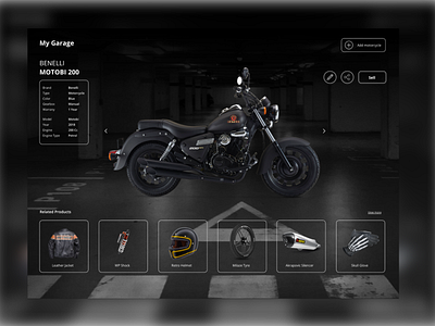 Motorcycle Garage UI - Product Details