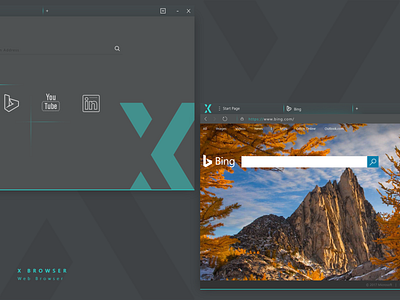 X Browser UI Design application browser concept dark design minimal simple theme ui ux web browser x