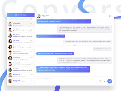 Conversation Page! chat clean interaction interface messages panel simple ui ux webdesign website
