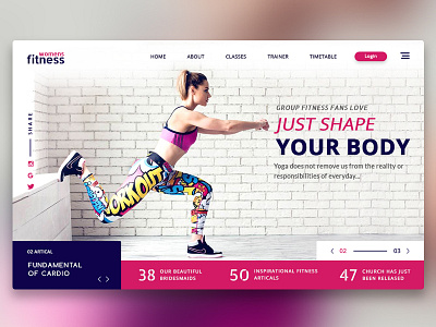 Women Fitness WebPage blog clean curve fitness shape ui ux webdesign website workout