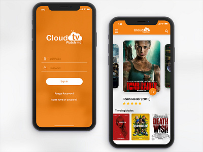 CloudTv Movie App app cinema concept iosapp movie simple streaming ticket