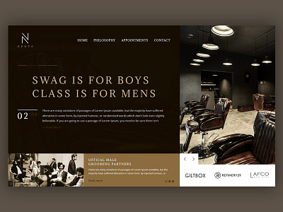 N-Gents Landing Page - Website barber concept design grooming mens ngents saloon ui ux web website