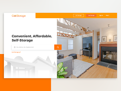 Get Storage - Affordable Storage Listing clean concept design landingpage simple ui ux web webdesign website