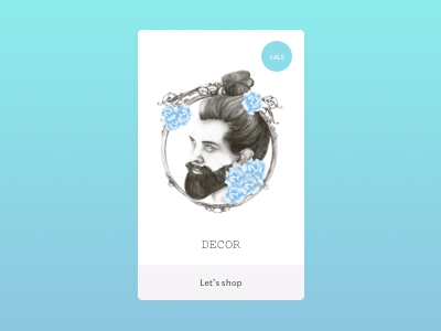 Loren Carter - E-commerce Card - Decor card design illustration ui user interface