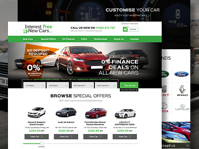 Interest Free 4 New Cars motor website ui website design
