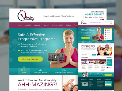 Vitality of Huddersfield Website Redesign Snippet health fitness minimal ui website design