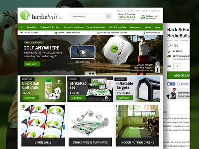 Birdieball UK - Website Redesign ecommerce website golf green shop ui website design