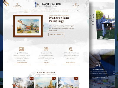 David Works Watercolours Website Redesign ecommerce minimal painter painting texture web design